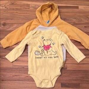 Disney Yellow Winnie the Pooh Bodysuit